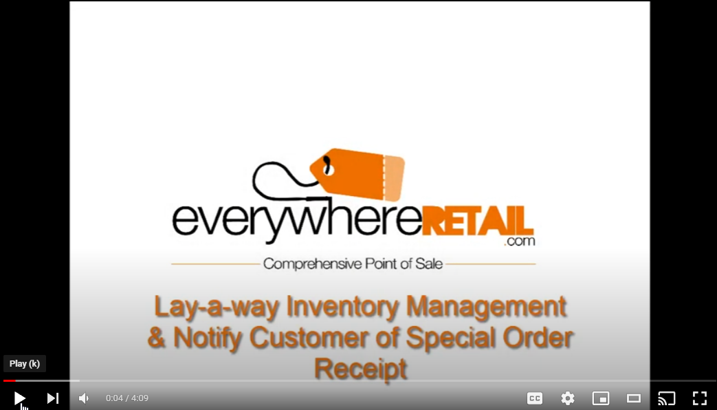 Layaway / Pickup Inventory video